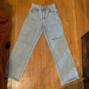 Shein straight jeans size large with distress
